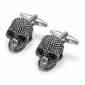 bouton de manchette tete de mort
