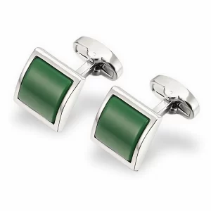 bouton de manchette vert